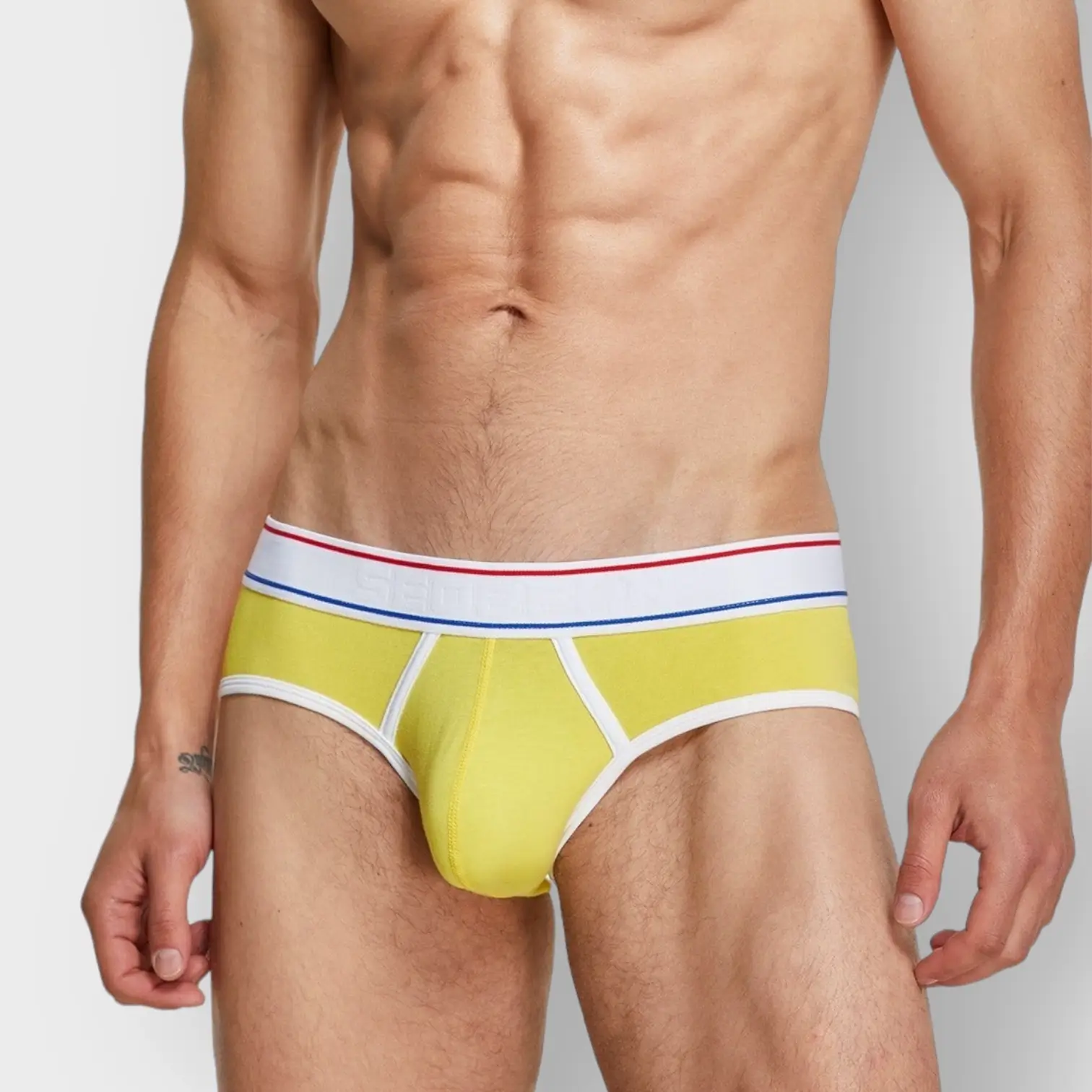 667 brief alfodon color solido pretina blanca colombia ropa interior masculino hombre28 667 Brief Seobean Algodon Bordado - Imagen 1