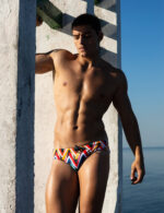 690 Bañador Color Seobean in blue white - Imagen 7