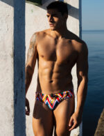 690 Bañador Color Seobean in blue white - Imagen 11