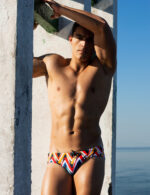 690 Bañador Color Seobean in blue white - Imagen 12