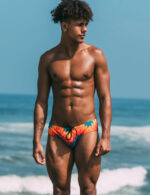 690 Bañador Color Seobean in blue white - Imagen 14